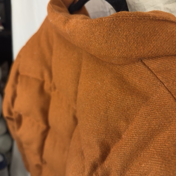 Hilary Radley Burnt Orange Wool Feather Down Puffer Jacket Women's Size XL - Picture 3 of 5